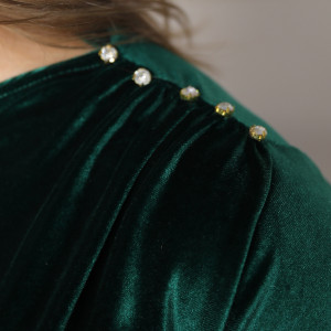 Robe velour col rond