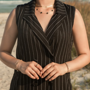 Robe lin rillé