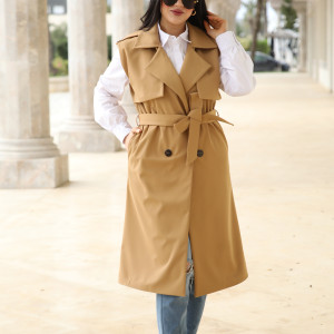 Trench imperméable sans manche